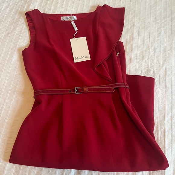 Max Mara Red Sheath Dress Size 4 - Picture 2 of 5
